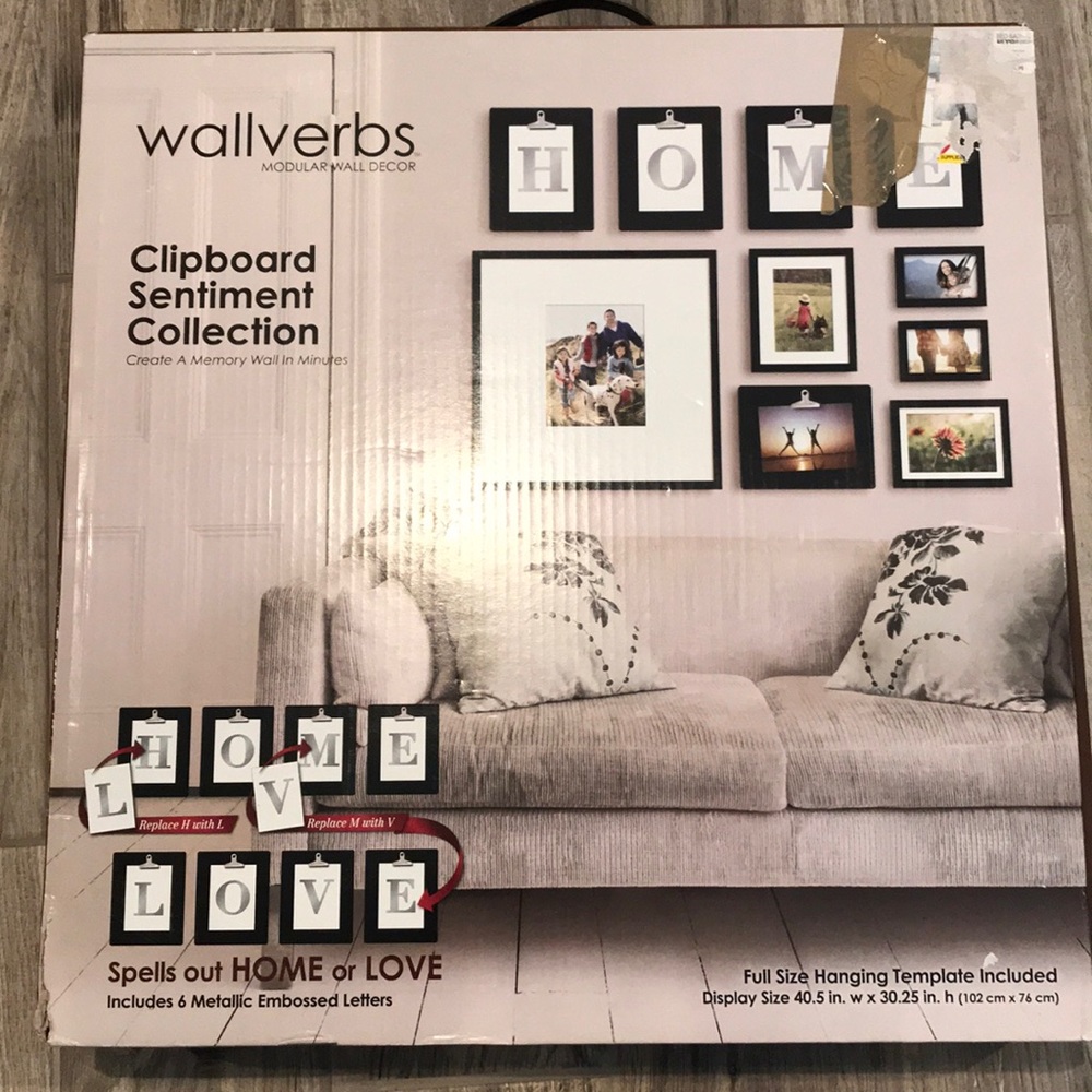 Wall Verbs picture frame set